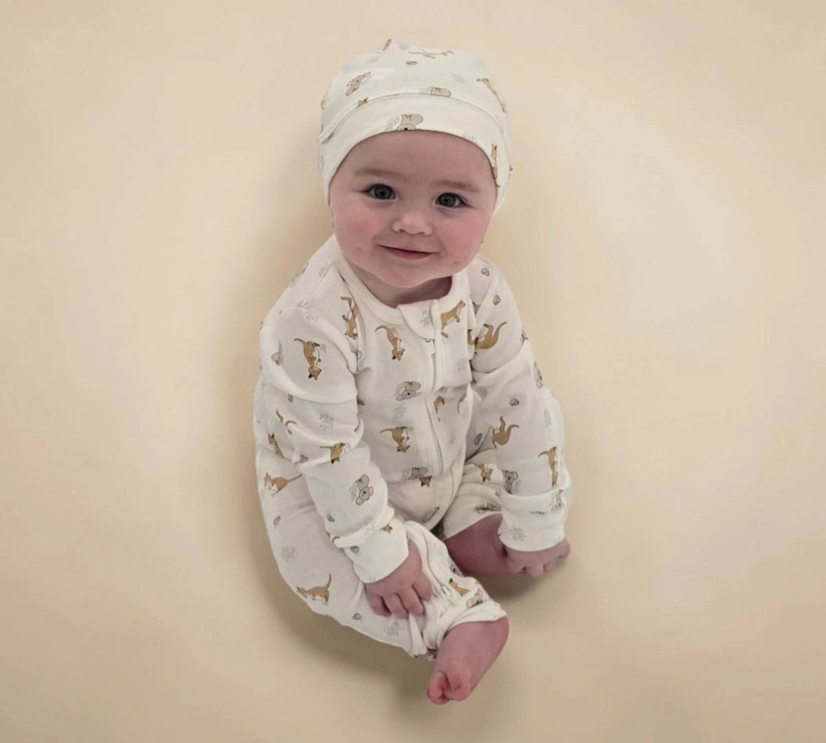 The Grand Baby Collection - singlet bodysuit and beanie