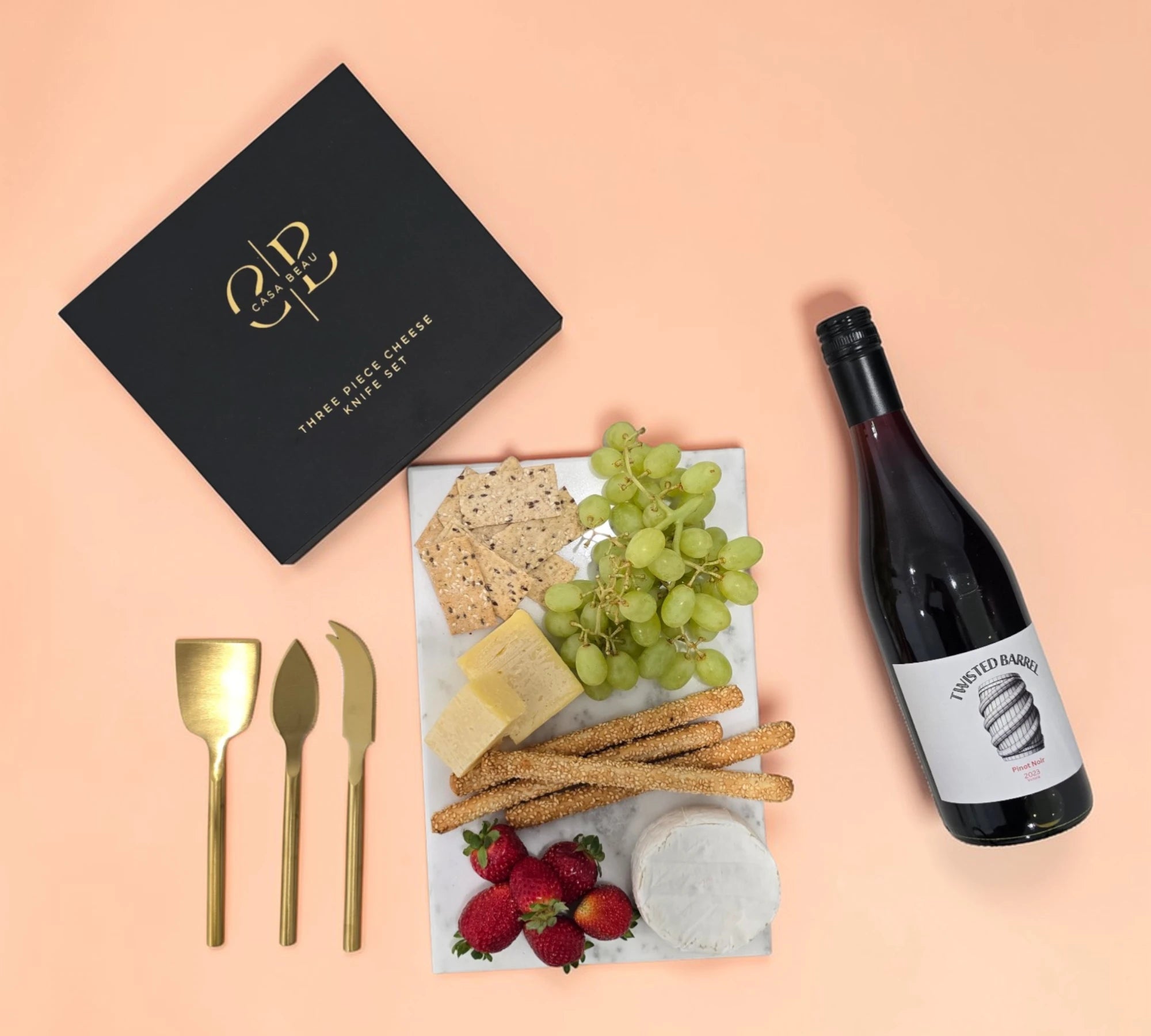 The Red Wine & Marble Cheeseboard Gift