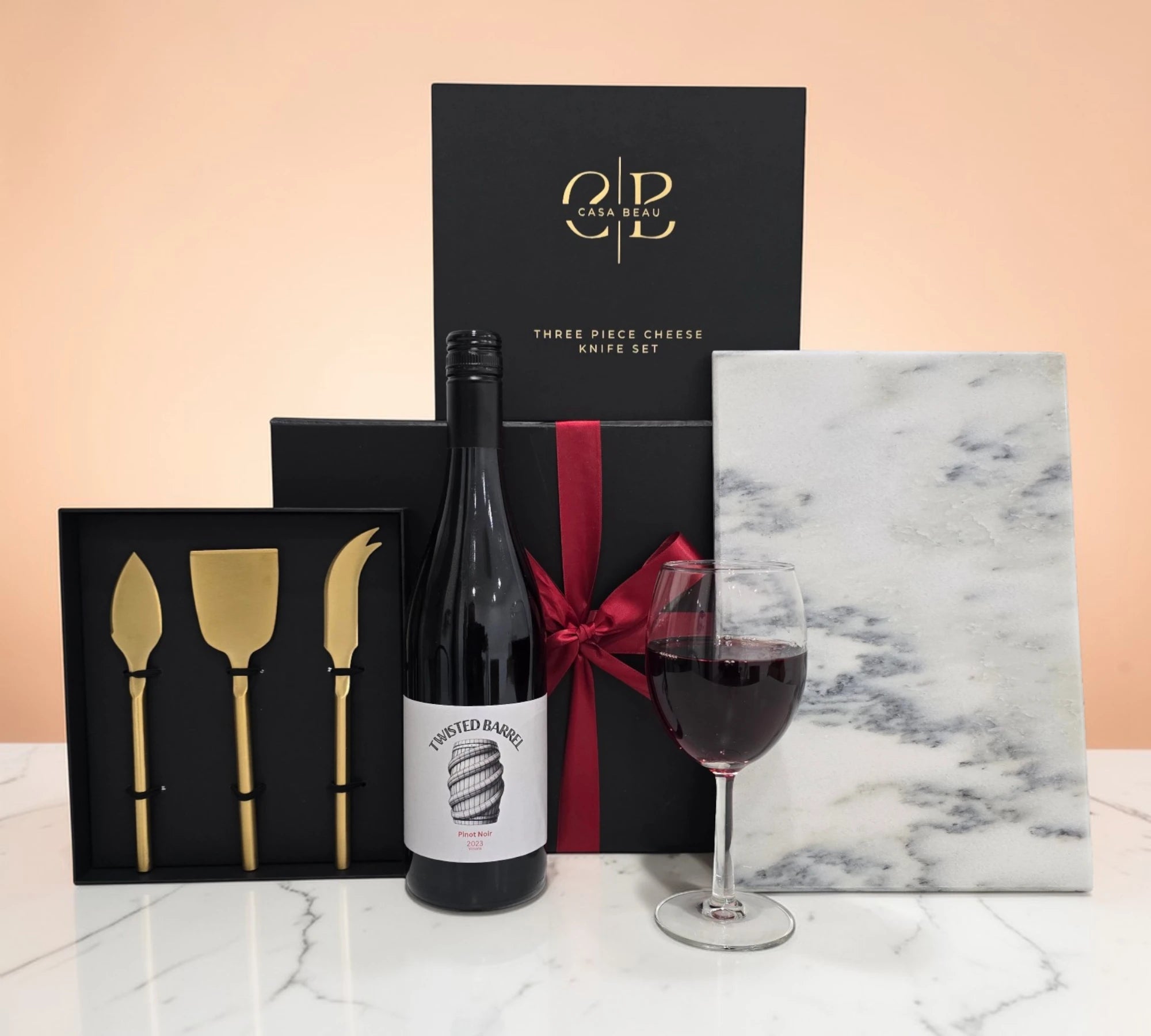 The Red Wine & Marble Cheeseboard Gift